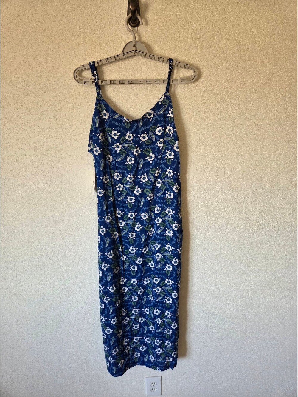 Clear Blue Sky Blue Floral Midi Dress Medium